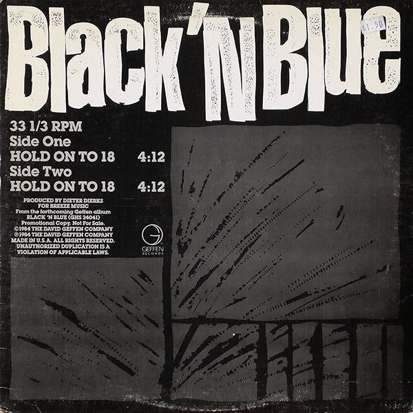 BLACK ‘N BLUE – Hold On To 18(1984, Geffen Records)